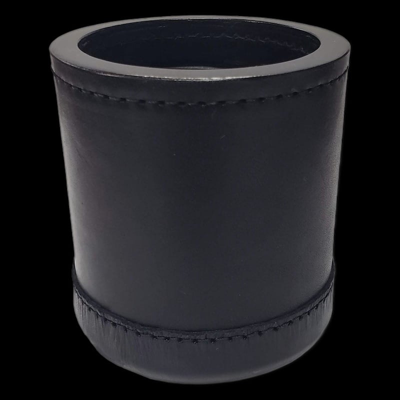 Koplow Premium Quality Black Leather Dice Cup 3.75" Diameter