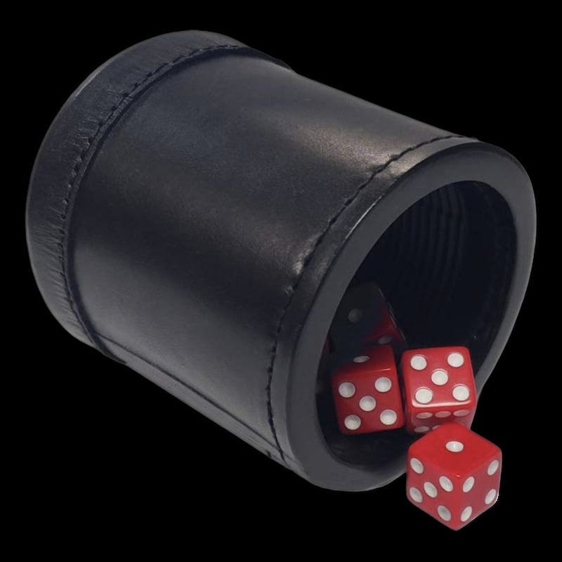 Koplow Premium Quality Black Leather Dice Cup 3.75" Diameter