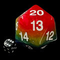 Koplow Rainbow MASSIVE 55mm Countdown D20 Dice NUMBERED LIMITED EDITION