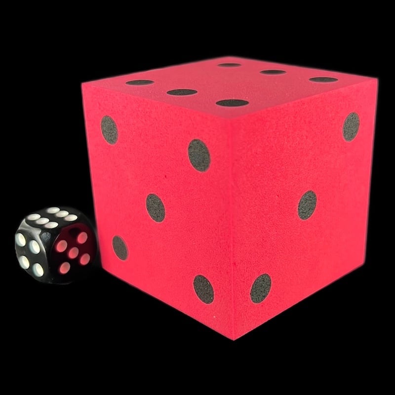 Koplow Square Cornered Foam BIG Red Jumbo 50mm D6 Dice