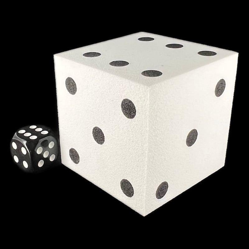 Koplow Square Cornered Foam BIG White Jumbo 50mm D6 Dice