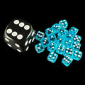 Koplow Transparent Aqua 5mm 20 x D6 Spot Dice Set
