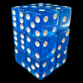 Koplow Transparent Blue Square Cornered 12 x D6 Dice Set
