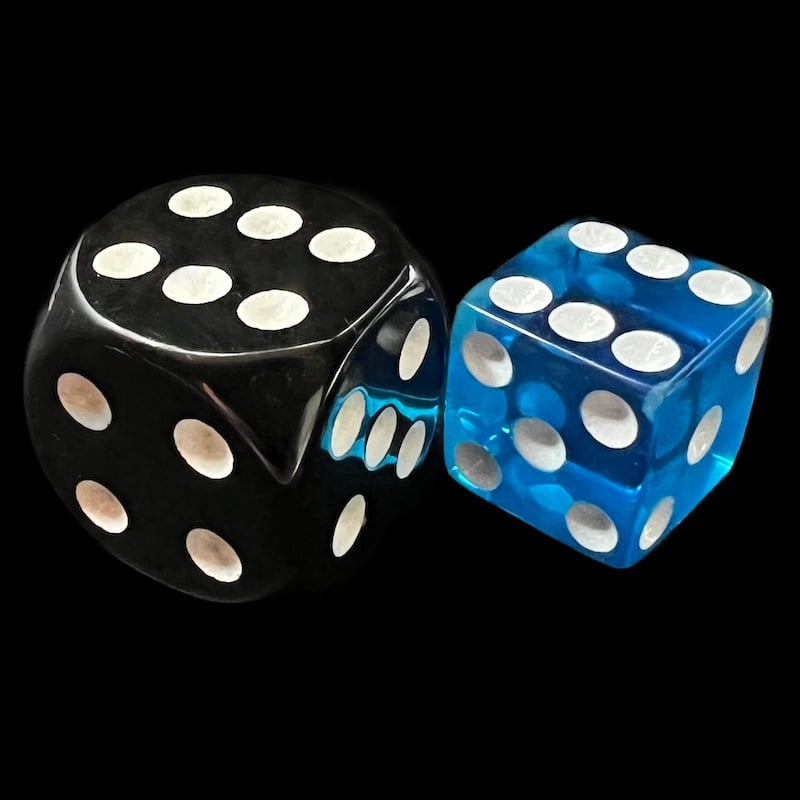 Koplow Transparent Blue Square Cornered 12mm D6 Spot Dice