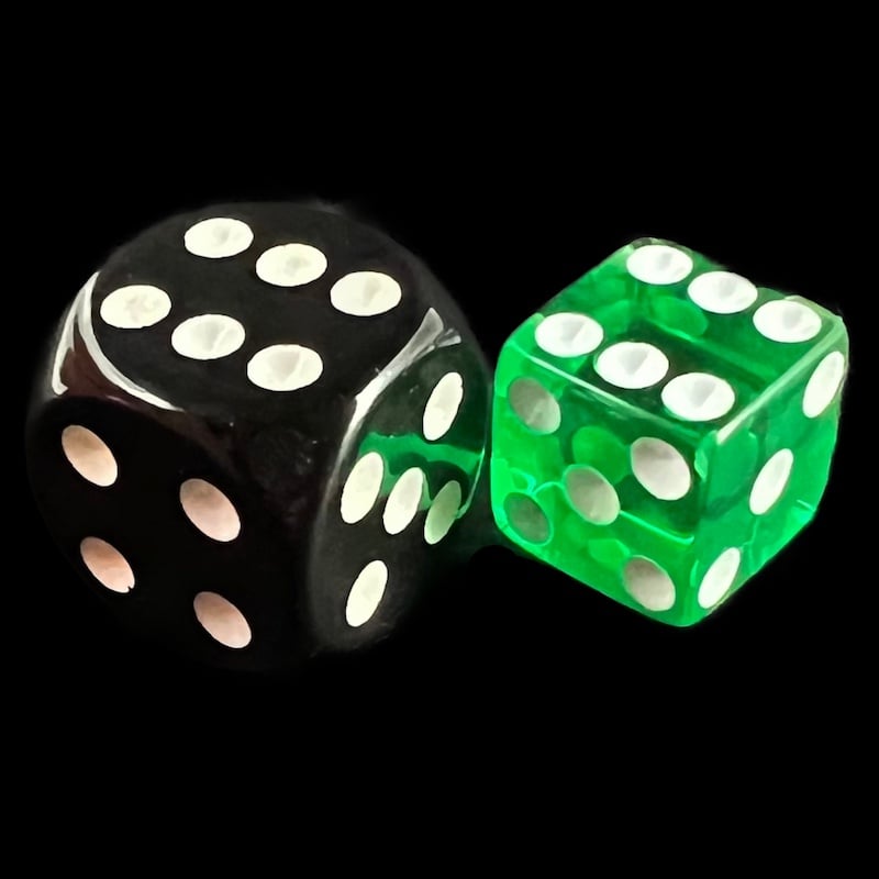 Koplow Transparent Green Square Cornered 36 x D6 Dice Set