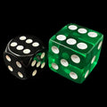 Koplow Transparent Green Square Cornered 19mm D6 Spot Dice