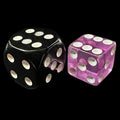 Koplow Transparent Orchid Square Cornered 12mm D6 Spot Dice