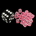 Koplow Transparent Pink 5mm 20 x D6 Spot Dice Set