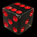 Koplow Transparent Smoke & Red Square Cornered 16mm D6 Spot Dice