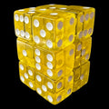 Koplow Transparent Yellow Square Cornered 12 x D6 Dice Set