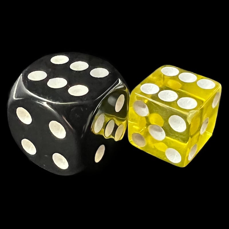 Koplow Transparent Yellow Square Cornered 36 x D6 Dice Set