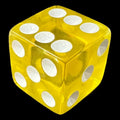 Koplow Transparent Yellow Square Cornered 16mm D6 Spot Dice