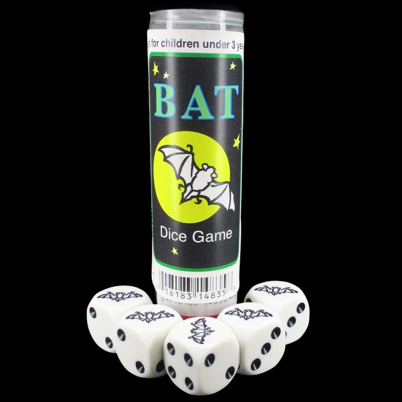 Koplow Opaque 5 x D6 Animal Dice Game - Bat
