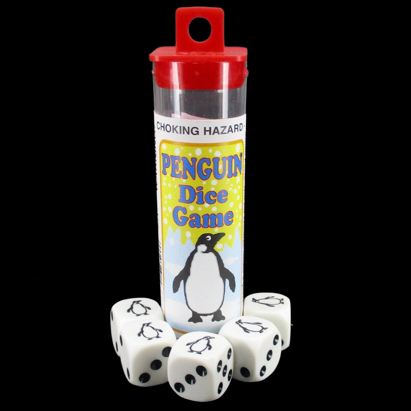 Koplow Opaque 5 x D6 Animal Dice Game - Penguin