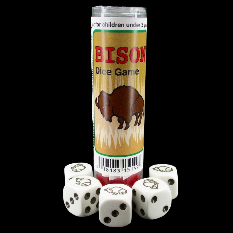 Koplow Opaque 5 x D6 Animal Dice Game - Bison