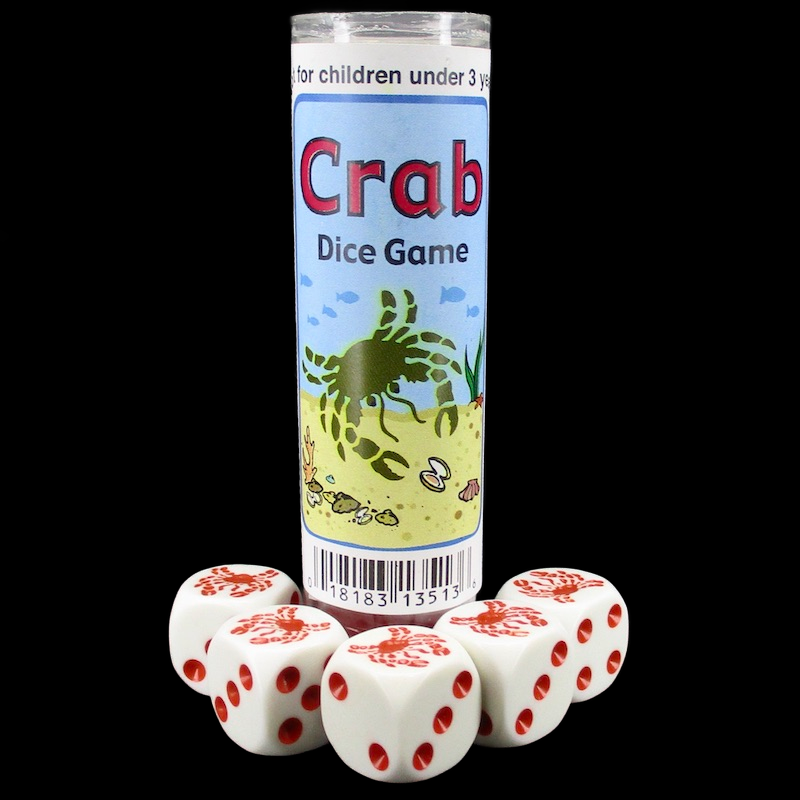 Koplow Opaque 5 x D6 Animal Dice Game - Crab