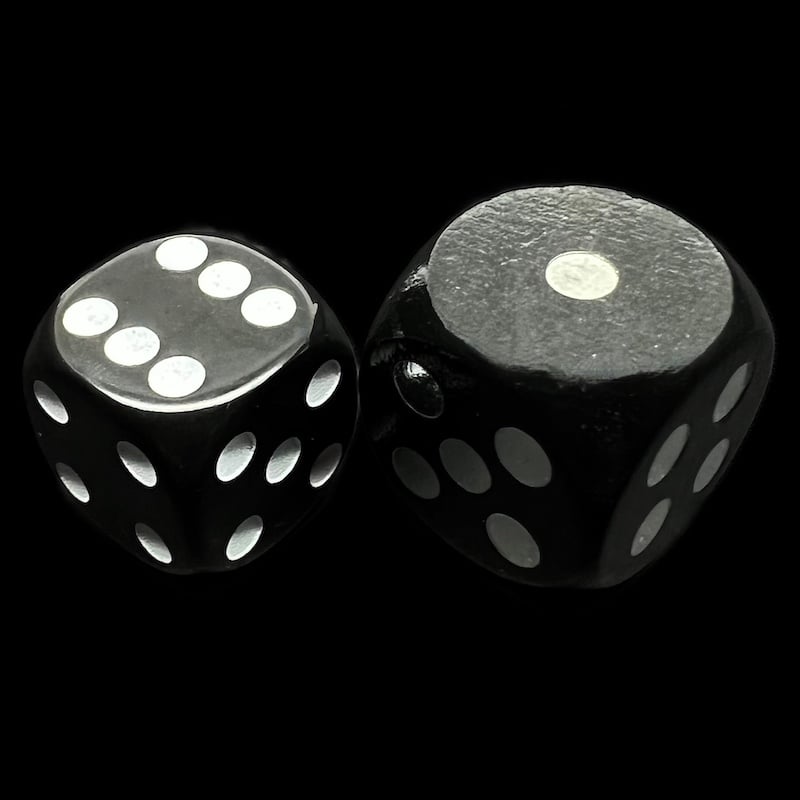 Koplow Wooden Black Loaded Weighted Cheat - Lots of Ones 18mm D6 Spot Dice