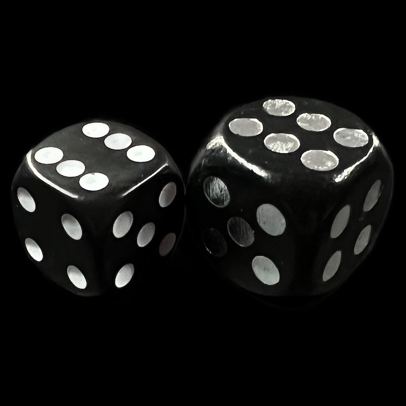 Koplow Wooden Black Loaded Weighted Cheat - Lots of Sixes 18mm D6 Spot Dice