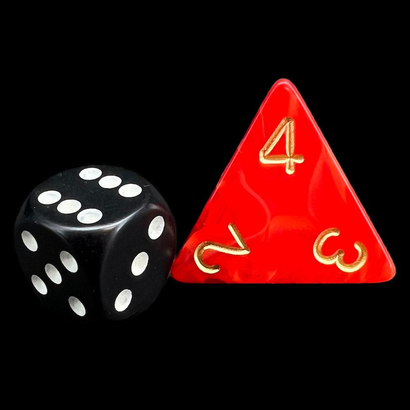 HALF PRICE CLEARANCE D&G Marble Red & Gold JUMBO 34mm D4 Dice - OOP