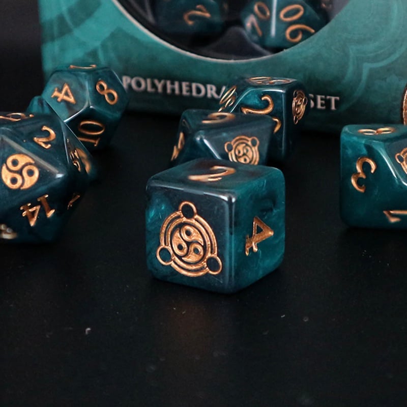 Dice Tomes Monk 7 Dice Polyset + Coin