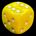 UK Made Dice Lustrous Pearl Yellow with Silver D6 Spot Dice