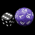 Impact Opaque Purple & White D24 Dice
