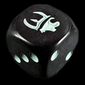HALF PRICE CLEARANCE Opaque Black & Mint Green Munchkin D6 Spot Dice OOP