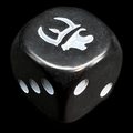 HALF PRICE CLEARANCE Opaque Black & White Munchkin D6 Spot Dice OOP