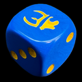 HALF PRICE CLEARANCE Opaque Blue & Yellow Munchkin D6 Spot Dice OOP