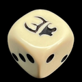 HALF PRICE CLEARANCE Opaque Ivory & Black Munchkin D6 Spot Dice OOP