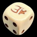 HALF PRICE CLEARANCE Opaque Ivory & Brown Munchkin D6 Spot Dice OOP