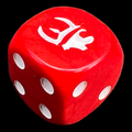 HALF PRICE CLEARANCE Opaque Red & White Munchkin D6 Spot Dice OOP