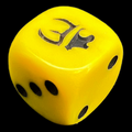 HALF PRICE CLEARANCE Opaque Yellow & Black Munchkin D6 Spot Dice OOP
