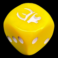HALF PRICE CLEARANCE Opaque Yellow & White Munchkin D6 Spot Dice OOP
