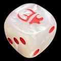 HALF PRICE CLEARANCE Pearl White & Red Munchkin D6 Spot Dice OOP