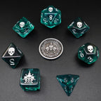 Dice Tomes Necromancer 7 Dice Polyset + Coin