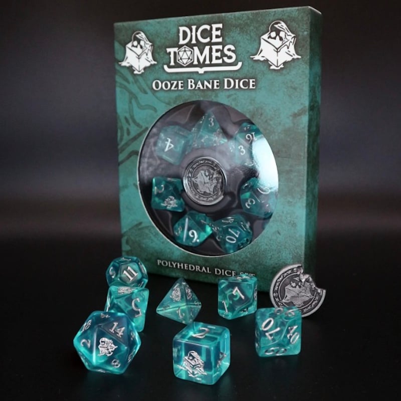 Dice Tomes Ooze Bane 7 Dice Polyset + Coin