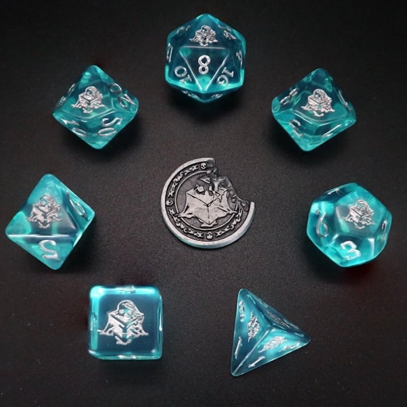 Dice Tomes Ooze Bane 7 Dice Polyset + Coin