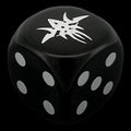 HALF PRICE CLEARANCE Opaque Black & Silver Alien Logo D6 Spot Dice