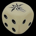 HALF PRICE CLEARANCE Opaque Ivory & Black Alien Logo D6 Spot Dice OOP