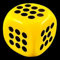 HALF PRICE CLEARANCE D&G Opaque Yellow & Black Numbered 5 - 10 Spot D6 Dice