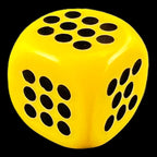 HALF PRICE CLEARANCE D&G Opaque Yellow & Black Numbered 5 - 10 Spot D6 Dice
