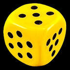 HALF PRICE CLEARANCE D&G Opaque Yellow & Black Numbered 5 - 10 Spot D6 Dice