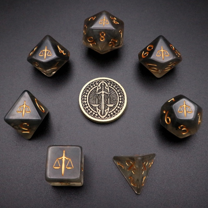 Dice Tomes Paladin 7 Dice Polyset + Coin