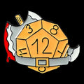 Gaming Pin Badge Barbarian D12