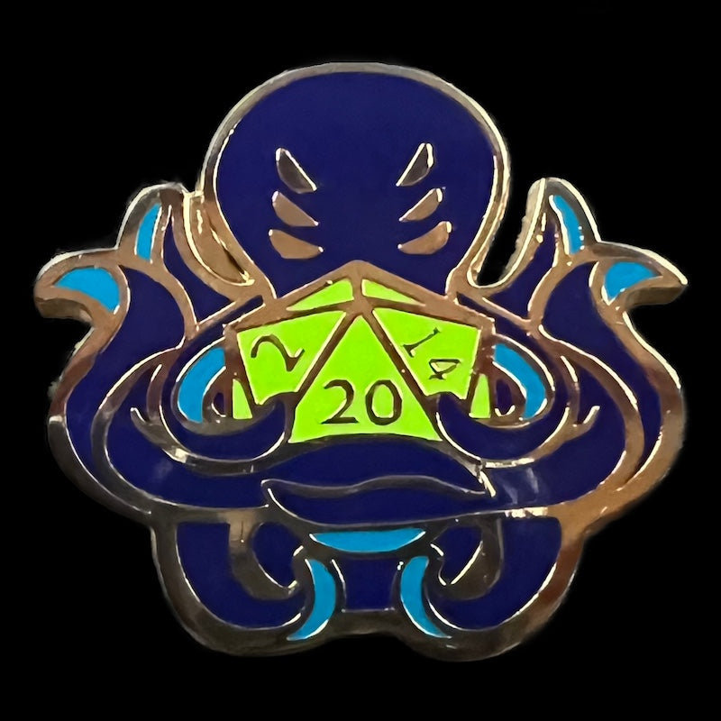 Gaming Pin Badge Cthulhu D20