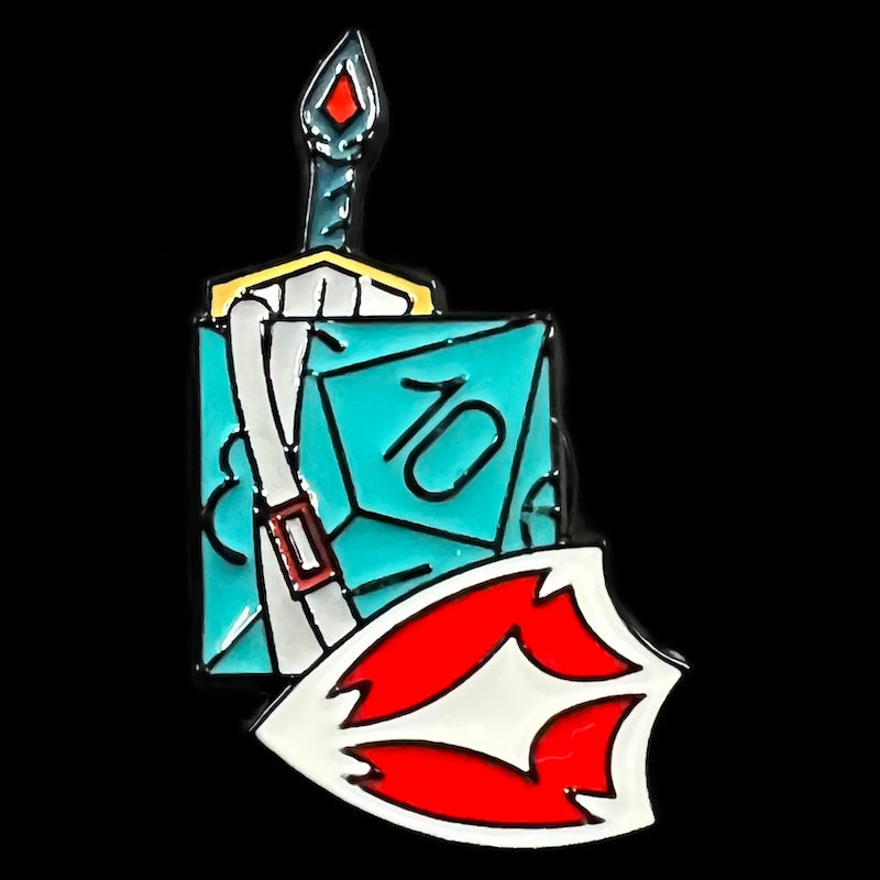 Gaming Pin Badge Warrior D10