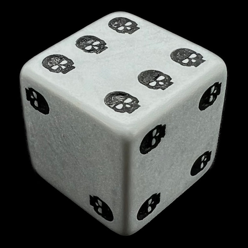 Q Workshop Opaque Grey & Black Skull Dice of Death D6 Spot Dice EXCLUSIVE