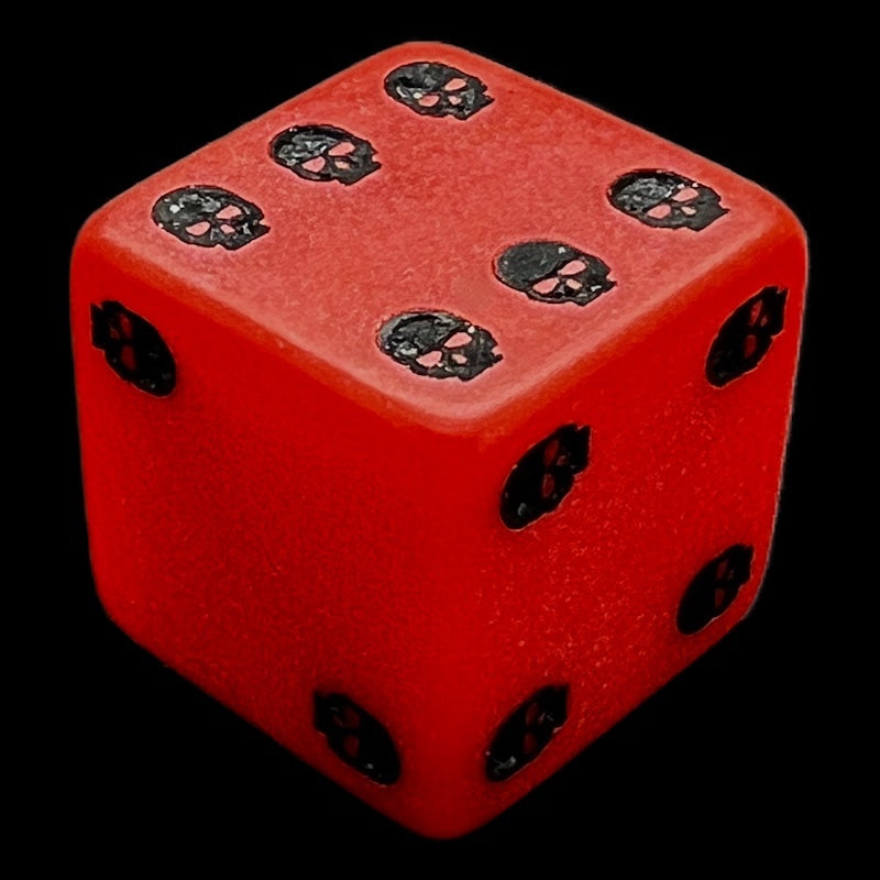 Q Workshop Opaque Red & Black Skull Dice of Death D6 Spot Dice EXCLUSIVE