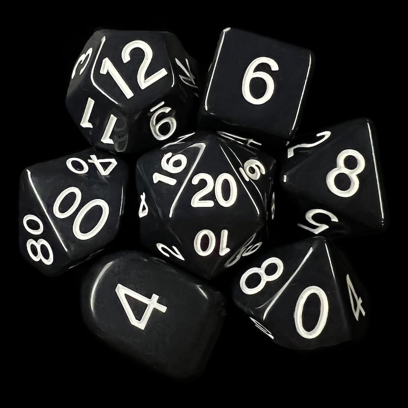 Role 4 Initiative Cool Carbon 7 Dice Polyset with Arch D4